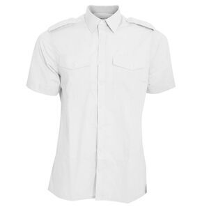 Kustom Kit Mens Short Sleeve Pilot Shirt / White
